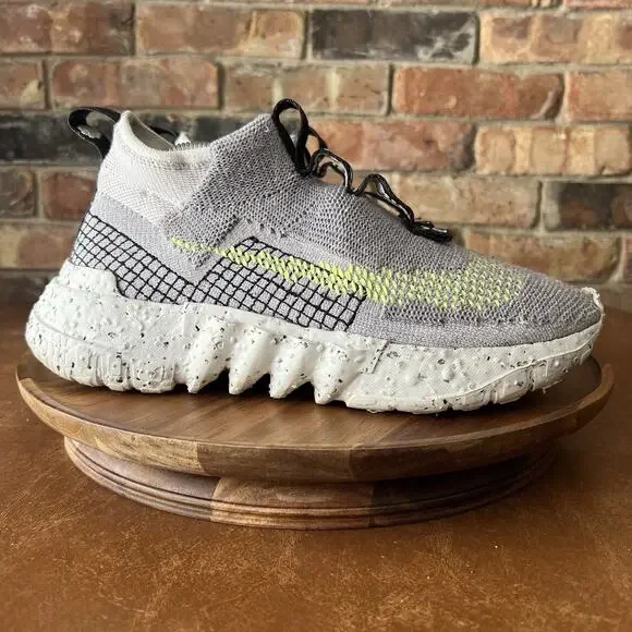 Nike Space Hippie 02 Low Knitted Men's 10 Sneakers Shoes Gray Volt CQ3988-002
